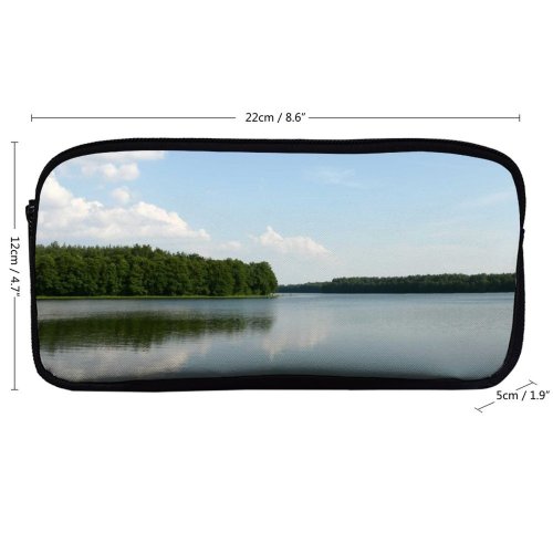 yanfind Pencil Case YHO Resources Lake Landscape Sky Reflection Forrest Lake Natural River Reservoir Park Zipper Pens Pouch Bag for Student Office School