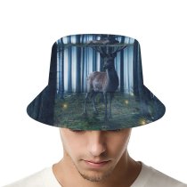 yanfind Adult Fisherman's Hat Oliver Henze Fantasy Hirsch Wild Woods Forest Tall Trees Foggy Fishing Fisherman Cap Travel Beach Sun protection