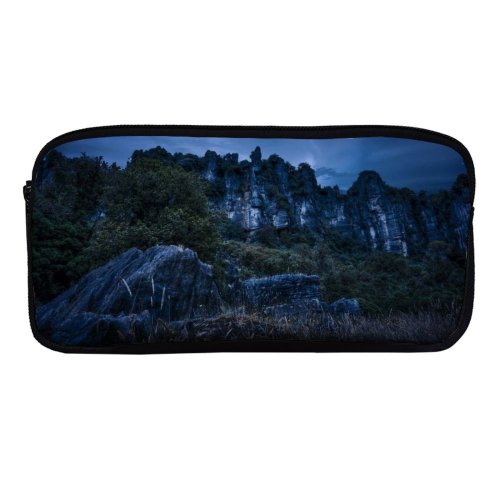yanfind Pencil Case YHO Cliff Night Rocks Piopio Zealand Zipper Pens Pouch Bag for Student Office School