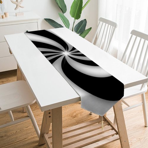 Yanfind Table Runner Twirl Twist Twister Retro Texture Textures Curve Gradient Circles Modern Abstract Art Everyday Dining Wedding Party Holiday Home Decor