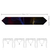 Yanfind Table Runner Bike Road Transportation Dark Outdoors Arch System Trees Lights Wheels Everyday Dining Wedding Party Holiday Home Decor