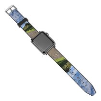 yanfind Watch Strap for Apple Watch Countryside Road Oak Domain Mound Manukau Grassland Outdoors Public Zealand Asphalt Compatible with iWatch Series 5 4 3 2 1