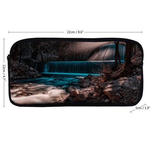 yanfind Pencil Case YHO Waterfall Forest Autumn Fall  Rays Exposure Zipper Pens Pouch Bag for Student Office School