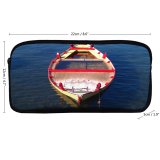 yanfind Pencil Case YHO Dinghy Vehicle Boating  Boats Sea Boat Reflection Watercraft Beach Vacation Supplies Zipper Pens Pouch Bag for Student Office School