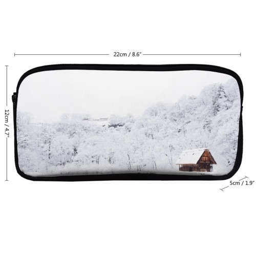 yanfind Pencil Case YHO Living Images Shack Christmas Japan Cabin Snow Gifu Wallpapers Shirakawa Isolation Free Zipper Pens Pouch Bag for Student Office School