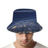 yanfind Adult Fisherman's Hat Space Earth Starry Sky Night Dark Fishing Fisherman Cap Travel Beach Sun protection