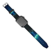 yanfind Watch Strap for Apple Watch Jonatan Pie Aurora Borealis Northern Lights Light Beam Night Time Country Road Compatible with iWatch Series 5 4 3 2 1