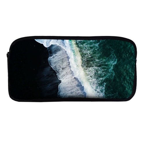 yanfind Pencil Case YHO Willian Justen De Vasconcellos Reynisfjara Sand Beach  Aerial Ocean Iceland Zipper Pens Pouch Bag for Student Office School