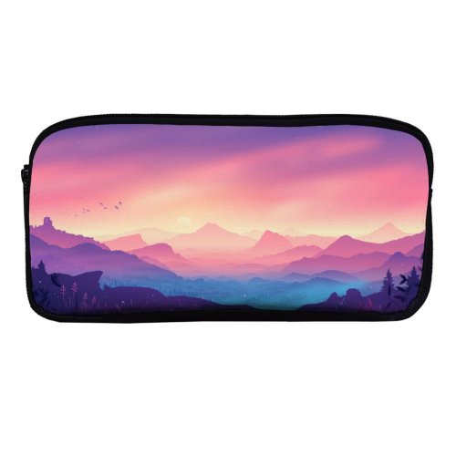 yanfind Pencil Case YHO Coyle Valley Landscape Mountains Gradient Colorful Scenery Layers Panorama Zipper Pens Pouch Bag for Student Office School
