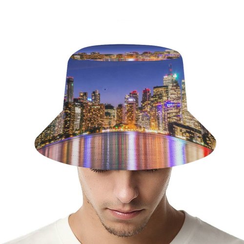yanfind Adult Fisherman's Hat Harrison Haines Toronto Skyscrapers Canada Cityscape Night Lights Waterfront Dusk Reflections Architecture Fishing Fisherman Cap Travel Beach Sun protection