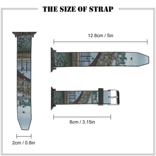 yanfind Watch Strap for Apple Watch United Walkway Island Building  Castle Outdoors Stock Grey Alexandria Dock Compatible with iWatch Series 5 4 3 2 1