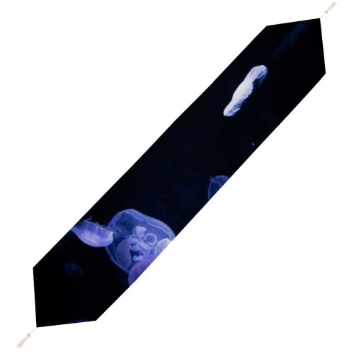 Yanfind Table Runner Dark Jellyfishes Underwater Deep Ocean Everyday Dining Wedding Party Holiday Home Decor
