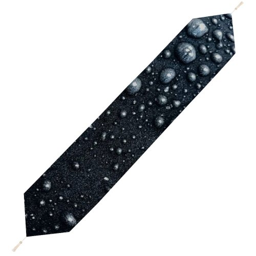 Yanfind Table Runner Dark Droplets Frozen Tarmac Rain Drops Bubbles Everyday Dining Wedding Party Holiday Home Decor