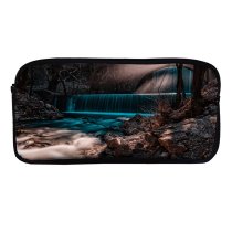 yanfind Pencil Case YHO Waterfall Forest Autumn Fall  Rays Exposure Zipper Pens Pouch Bag for Student Office School