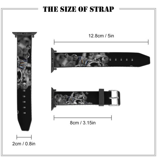 yanfind Watch Strap for Apple Watch Black Dark Bubbles Liquid Macro Galaxy S Compatible with iWatch Series 5 4 3 2 1