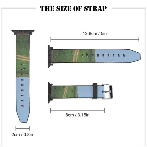 yanfind Watch Strap for Apple Watch Rural Savanna Countryside Wildlife Pasture Farm Pictures Grassland Outdoors Stock Grey Compatible with iWatch Series 5 4 3 2 1