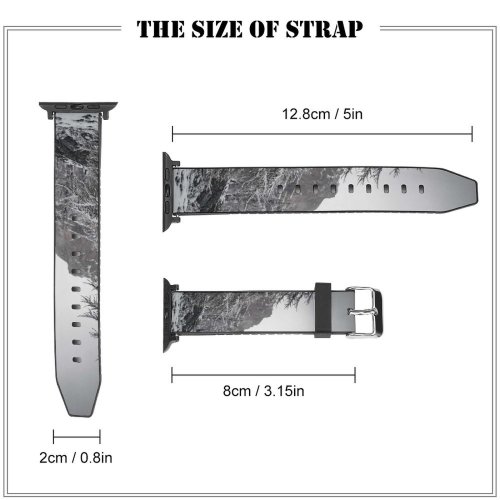yanfind Watch Strap for Apple Watch D'isère Abies Pine Plant Creative Spruce Pictures Outdoors Grey Tree Val Compatible with iWatch Series 5 4 3 2 1