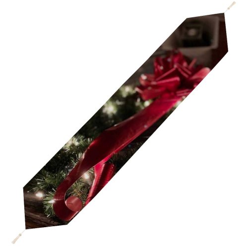 Yanfind Table Runner Blur Focus Christmas Field Hanging Decor Decoration Xmas Lights Season Wreath Depth Everyday Dining Wedding Party Holiday Home Decor