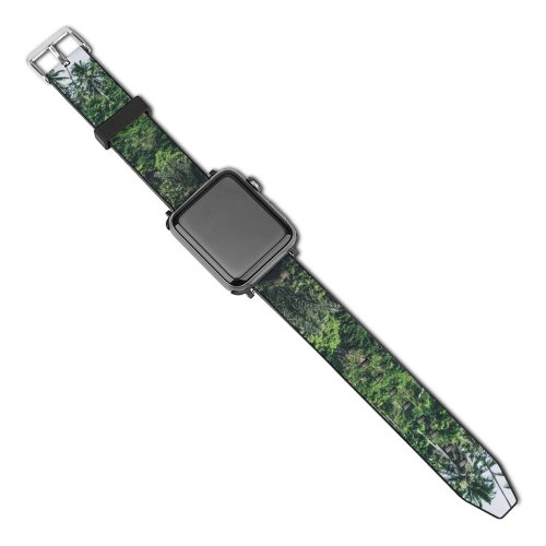yanfind Watch Strap for Apple Watch Vehicle Plant Wildlife Aircraft Helicopter Pictures Transportation Outdoors Jungle Grey Tree Compatible with iWatch Series 5 4 3 2 1