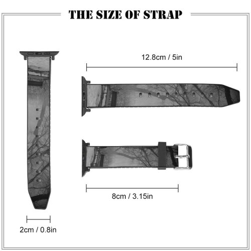yanfind Watch Strap for Apple Watch Winter Bench Tree Winter Atmospheric Freezing Snow Compatible with iWatch Series 5 4 3 2 1