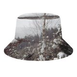 yanfind Adult Fisherman's Hat Winter Snowy Sky Bushes Winter Natural Landscape Sky Plant Peaceful Distance Branch Fishing Fisherman Cap Travel Beach Sun protection