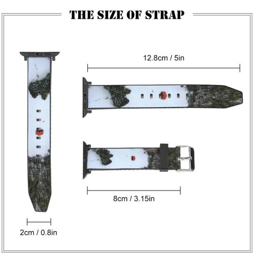 yanfind Watch Strap for Apple Watch Abies Pine Plant Creative Dji Pictures Winter Outdoors Snow Tree Fir Compatible with iWatch Series 5 4 3 2 1
