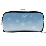 yanfind Pencil Case YHO Design Sky Snowflake Snow Snowflakes Winter Grass Season Frost Snow Zipper Pens Pouch Bag for Student Office School