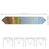 Yanfind Table Runner Rural Waterway Landscape Field Sunset Sky Sky Tree Paddy Field Natural Area Everyday Dining Wedding Party Holiday Home Decor