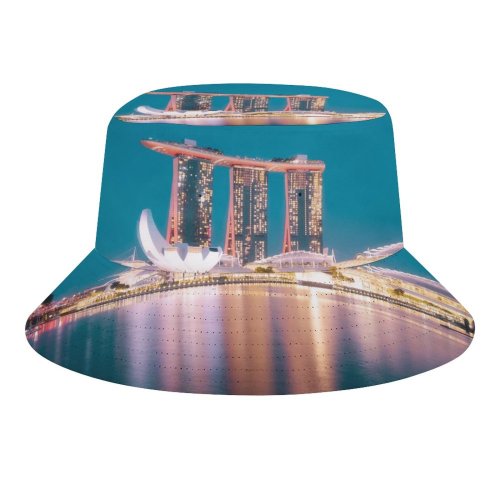 yanfind Adult Fisherman's Hat Pang Yuhao Marina Bay Sands Singapore Hour Night Life City Lights Reflection Fishing Fisherman Cap Travel Beach Sun protection