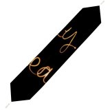 Yanfind Table Runner Dark Celebrations Year Happy Year's Eve Greetings Holidays January Golden Letters Written Everyday Dining Wedding Party Holiday Home Decor