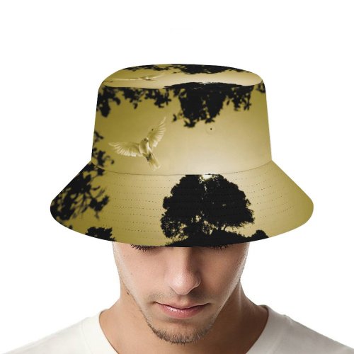 yanfind Adult Fisherman's Hat George Desipris Dove Flying Bird Sunset Trees Silhouette Scenic Evening Dawn Fishing Fisherman Cap Travel Beach Sun protection