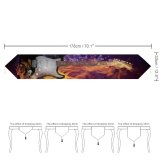 Yanfind Table Runner Comfreak Electric Guitar Instrument Dark Fire Purple Violet Everyday Dining Wedding Party Holiday Home Decor