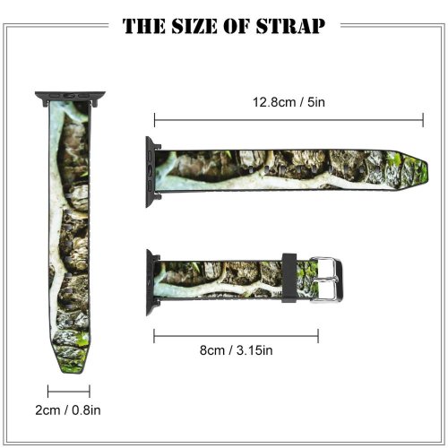 yanfind Watch Strap for Apple Watch Tree Grey Path Confusion Leaves Beauty Shellbark Hickory Trunk Vegetation Plant Natural Compatible with iWatch Series 5 4 3 2 1