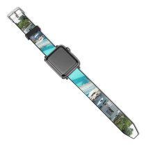 yanfind Watch Strap for Apple Watch Summer Rhodes Rhodos Pool Property Building Real Estate Vacation Resort Home Villa Compatible with iWatch Series 5 4 3 2 1