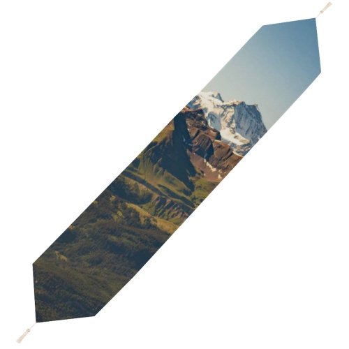 Yanfind Table Runner Landscape Peak Wilderness Slope Pictures Sea Outdoors Stock Grey Free Range Everyday Dining Wedding Party Holiday Home Decor