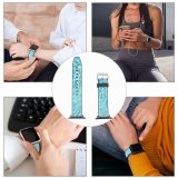 yanfind Watch Strap for Apple Watch Texture Shining Light Pool Summer Hot Aqua Turquoise Azure Resources Wave Wind Compatible with iWatch Series 5 4 3 2 1