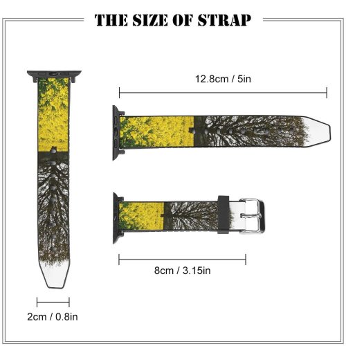 yanfind Watch Strap for Apple Watch United Rural Countryside Plant Pasture Farm Pictures Grassland Outdoors Tree Ranch Compatible with iWatch Series 5 4 3 2 1