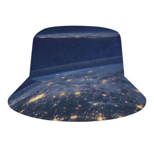 yanfind Adult Fisherman's Hat Space Earth Starry Sky Night Dark Fishing Fisherman Cap Travel Beach Sun protection