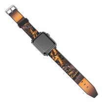 yanfind Watch Strap for Apple Watch Monte Carlo Sunset Dawn Cityscape Harbor City Lights Night Dusk Monaco Compatible with iWatch Series 5 4 3 2 1