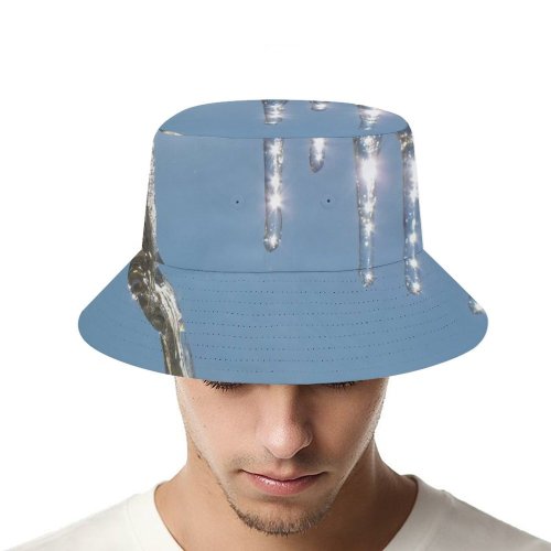 yanfind Adult Fisherman's Hat Winter Frozen Liquid Sparkles Sky Winter Sun Arch Sky Sunlight Ice Light Fishing Fisherman Cap Travel Beach Sun protection