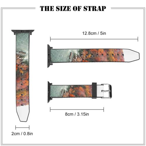 yanfind Watch Strap for Apple Watch United Landscape Leaf Plant Great River Pictures PNG Outdoors Tree Vibrant Compatible with iWatch Series 5 4 3 2 1