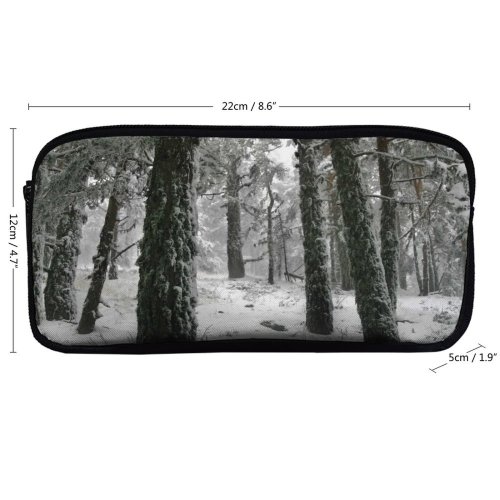 yanfind Pencil Case YHO Sierra Winter Xmas December Christmas Hiking Winter Natural  Hike Comp Fence Zipper Pens Pouch Bag for Student Office School