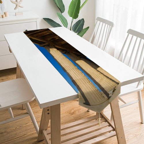 Yanfind Table Runner Building Old Sky Roman Ionian Column Athens History Greece Classical Parthenon Rock Everyday Dining Wedding Party Holiday Home Decor