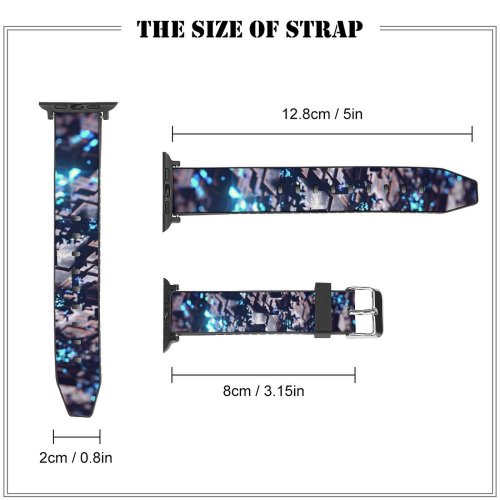 yanfind Watch Strap for Apple Watch Dante Metaphor Abstract Greebles Render CGI Cyan Glowing Sci Fi Compatible with iWatch Series 5 4 3 2 1