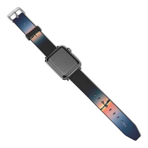 yanfind Watch Strap for Apple Watch Jordan Steranka Horizon Beach Alone Sunset Silhouette   Reflection Kalaloch Compatible with iWatch Series 5 4 3 2 1