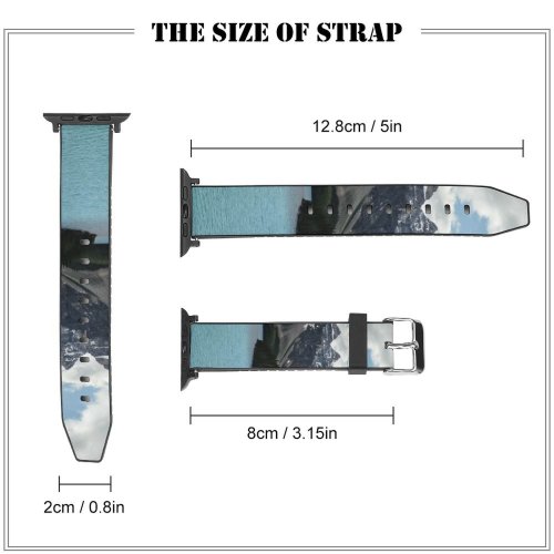 yanfind Watch Strap for Apple Watch Landscape Exploring Creative Pictures Cloud Outdoors Snow Tree Alps  Range Compatible with iWatch Series 5 4 3 2 1