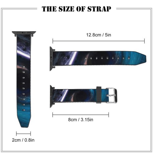 yanfind Watch Strap for Apple Watch Vadim Sadovski Space Hole Planets Horizon Asteroids  Spirals  Purple Compatible with iWatch Series 5 4 3 2 1