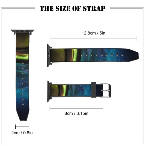 yanfind Watch Strap for Apple Watch Trey Ratcliff Black Dark Aurora Borealis  Clouds Zealand Dawn Night River Compatible with iWatch Series 5 4 3 2 1