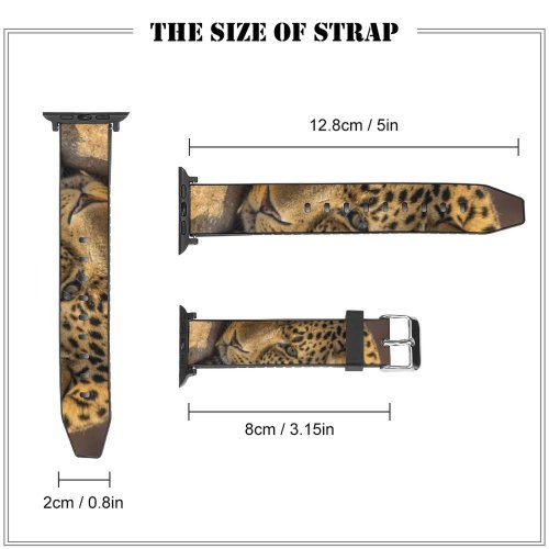 yanfind Watch Strap for Apple Watch Leopard Wild Carnivore  Closeup Face Big Cat Staring Compatible with iWatch Series 5 4 3 2 1
