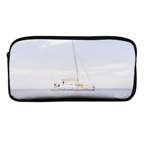yanfind Pencil Case YHO Boat Transportation Ocean Sailboat Sea Watercraft System Beach Sail Zipper Pens Pouch Bag for Student Office School